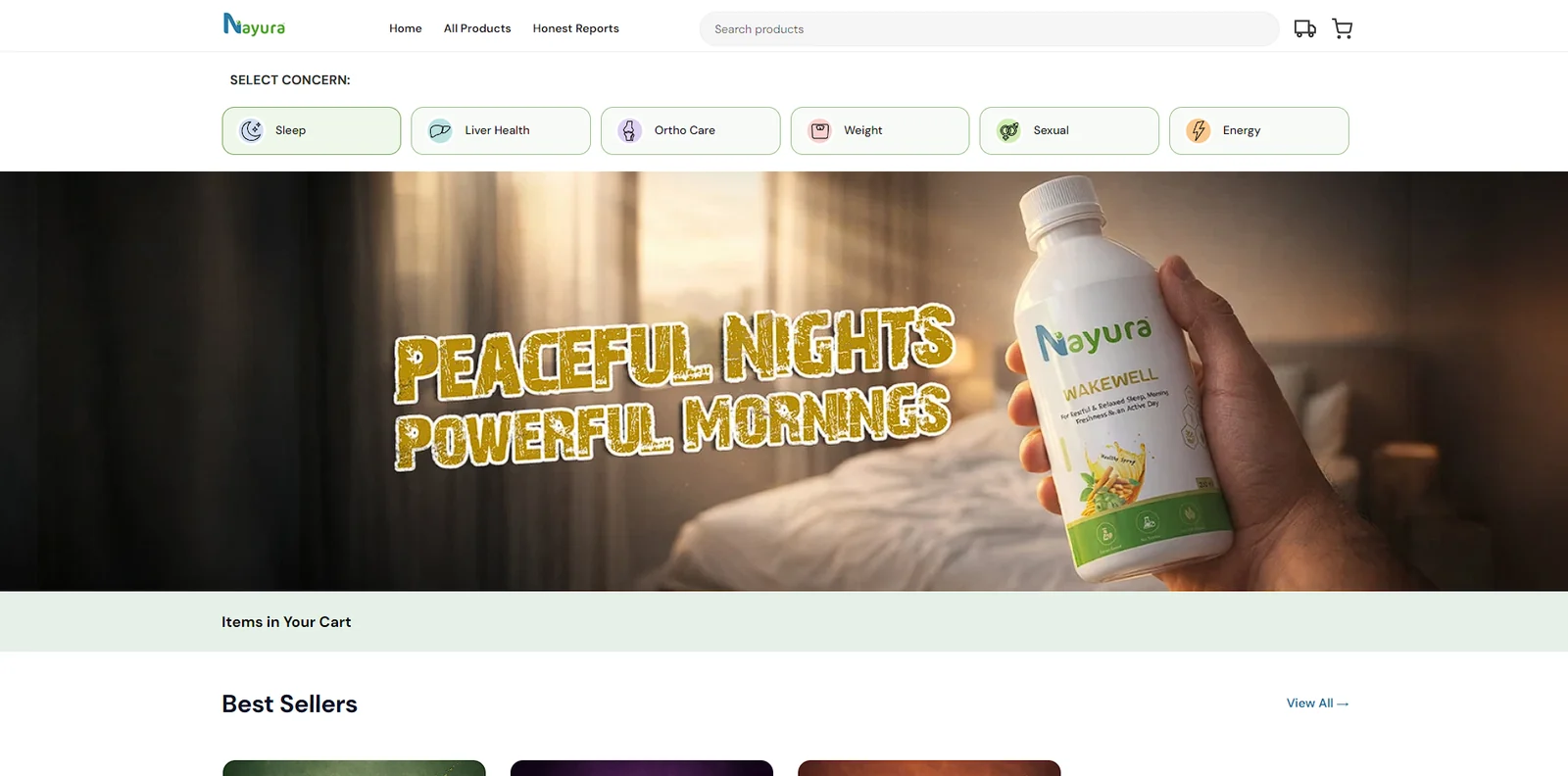 Nayura Ayurvedic ecommerce store