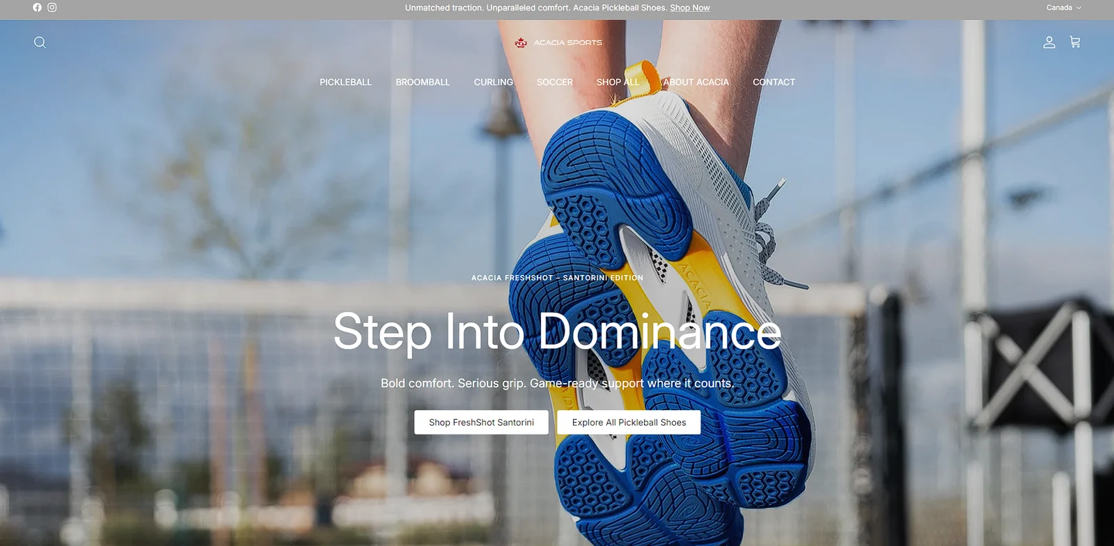 Acacia Sports Canada ecommerce CRO project